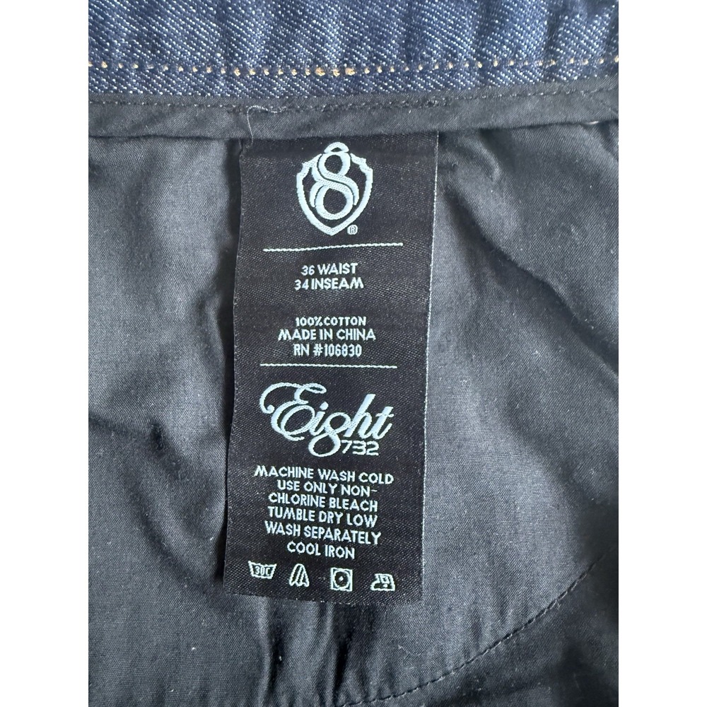 Eight 732 Baggy Jeans Men 36x34 Medium Wash Denim Relaxed Whisker Fade Sk8r VTG - Picture 7 of 10